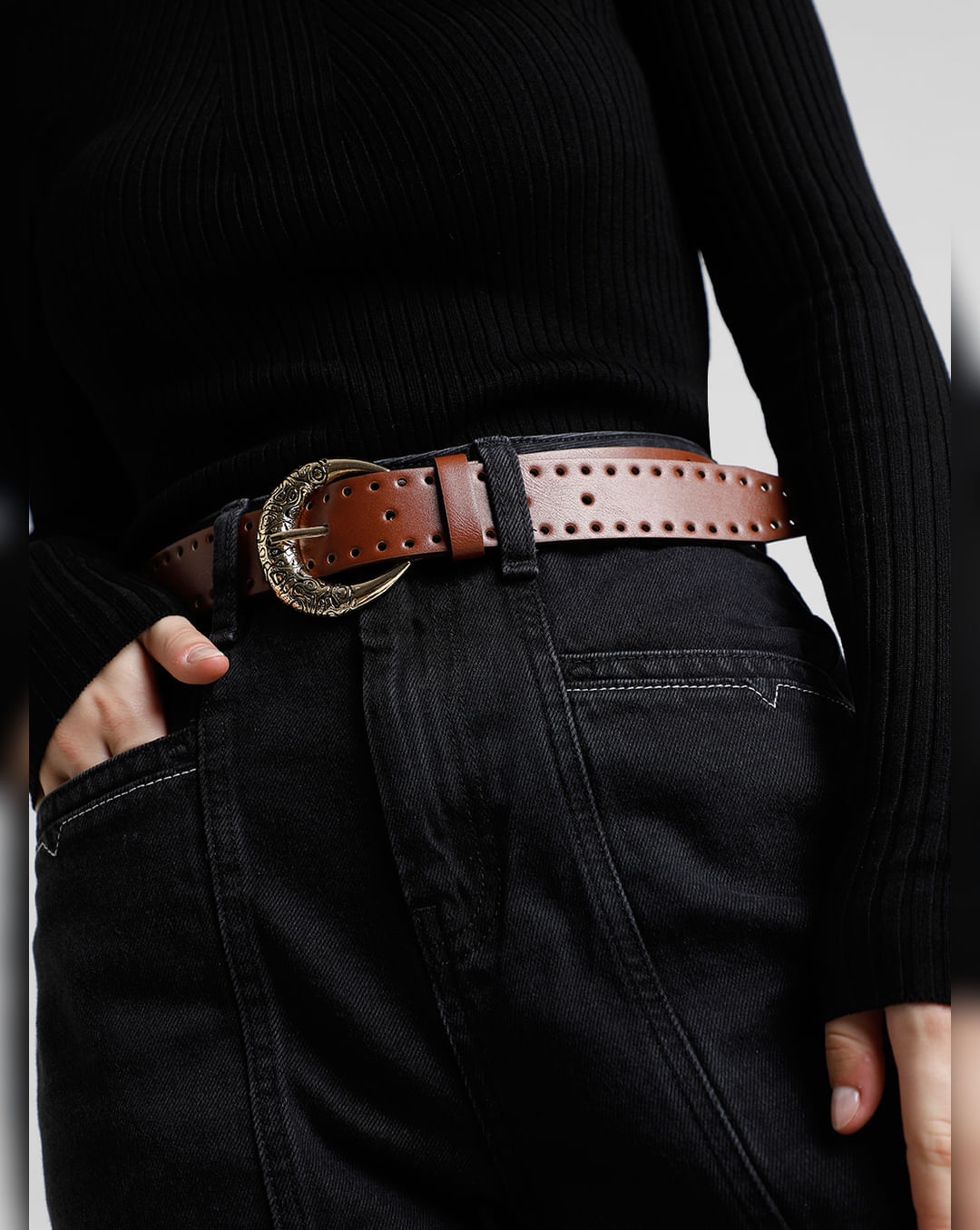 Brown Black Leather belts for women , women's belts for jeans , design –  DMleather