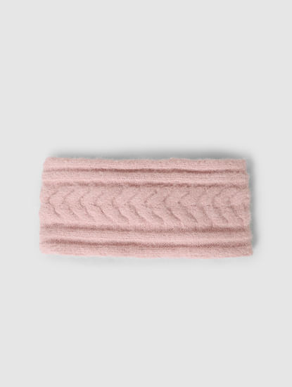 Dark Pink Cable Knit Headband