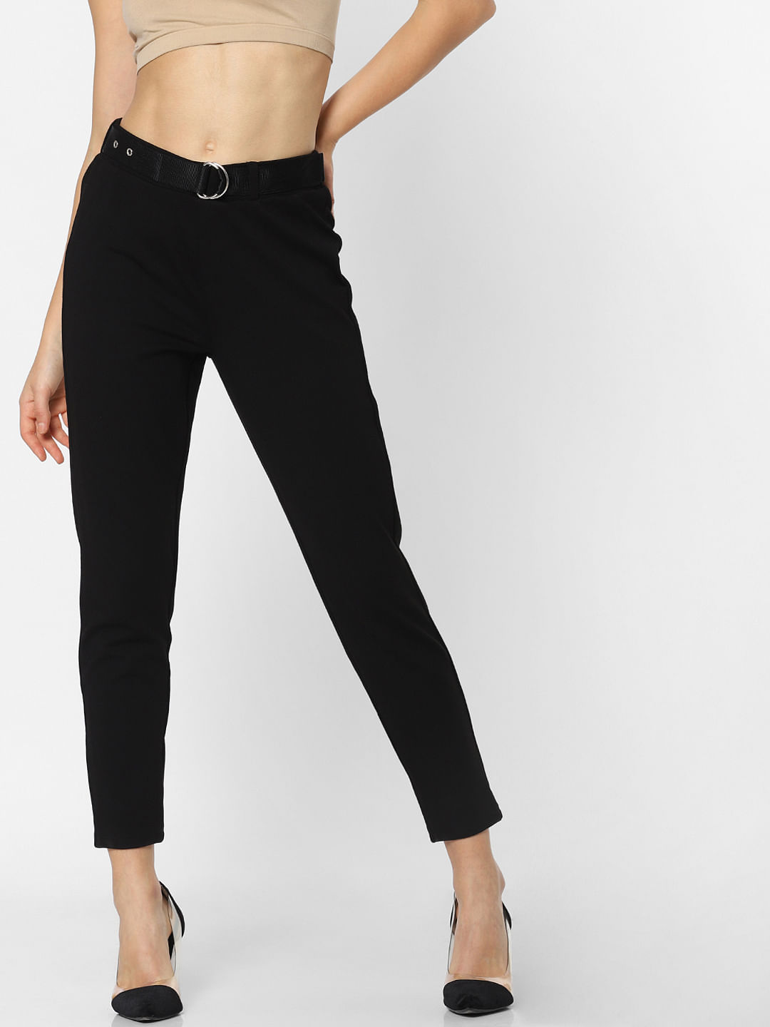mid rise black pants