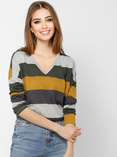 Multi-Coloured Striped Pullover