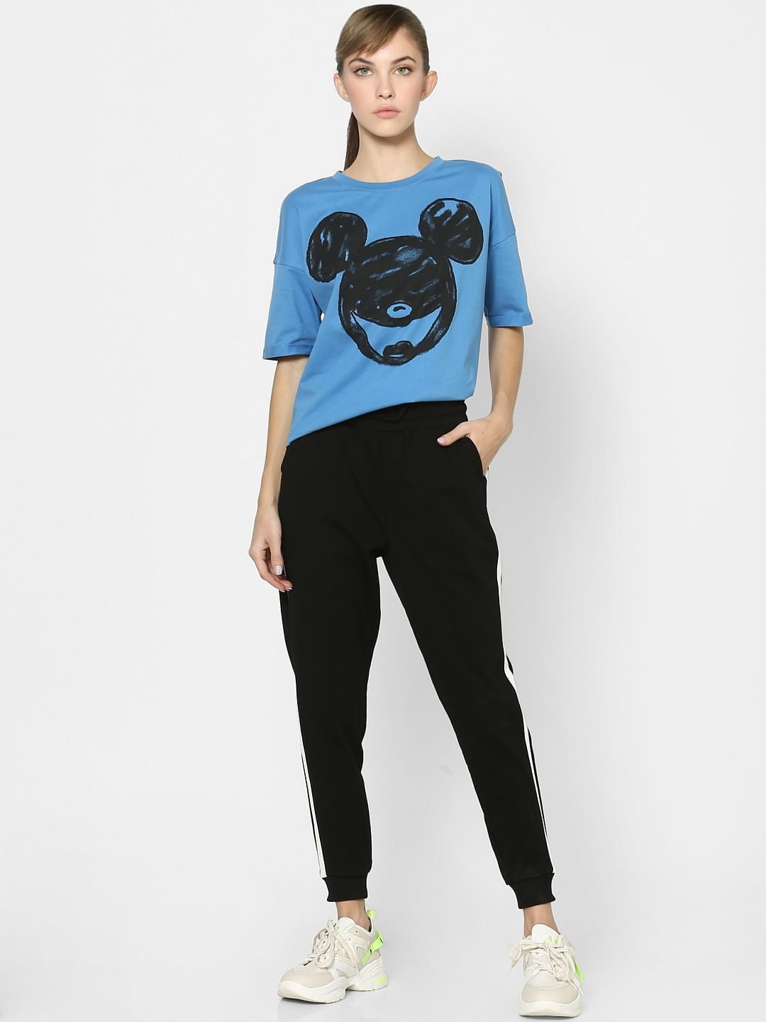 Blue Graphic Print T-Shirt for Women