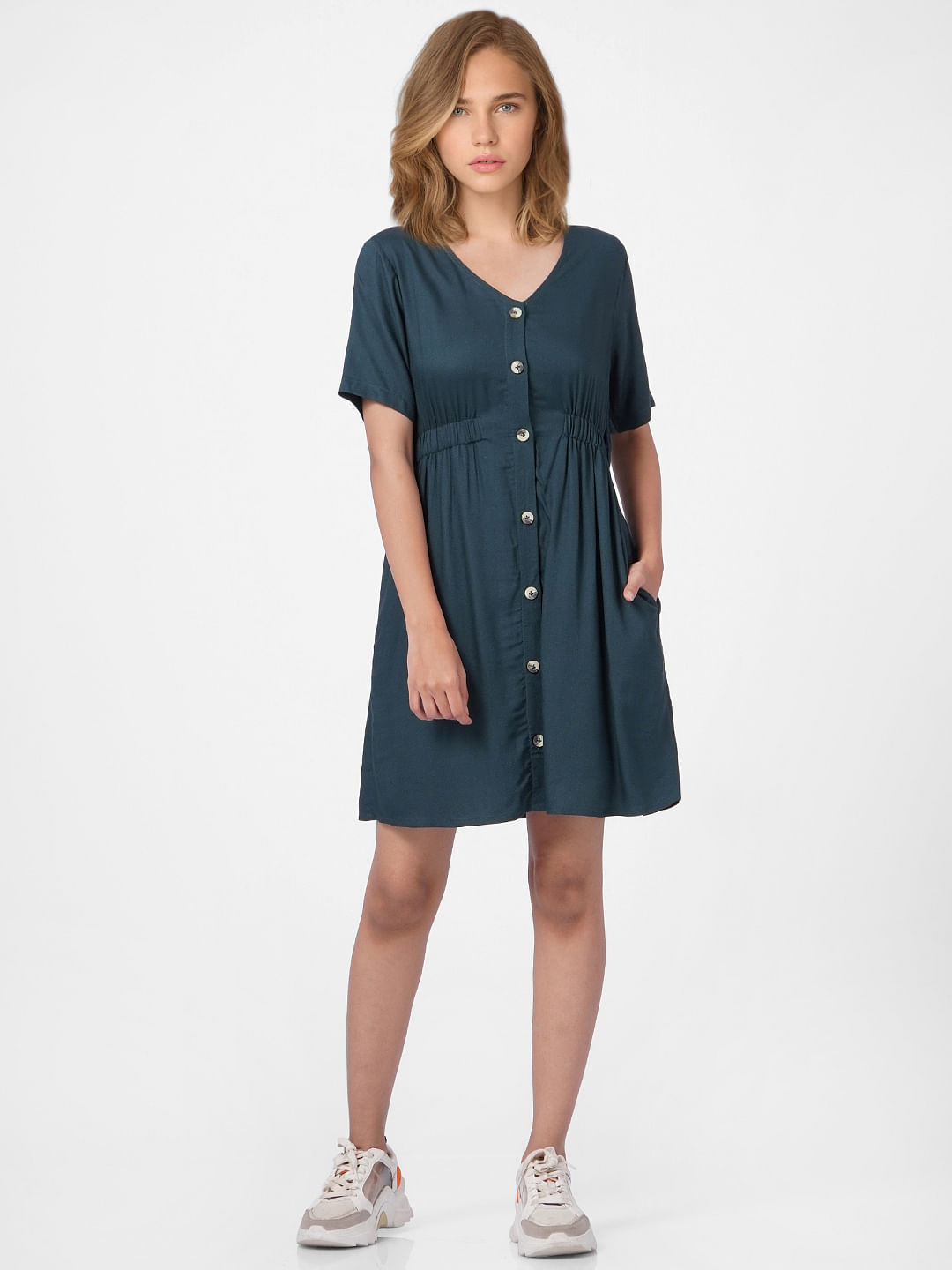 Buy White Button-Down Strap Midi Dress Online | FableStreet