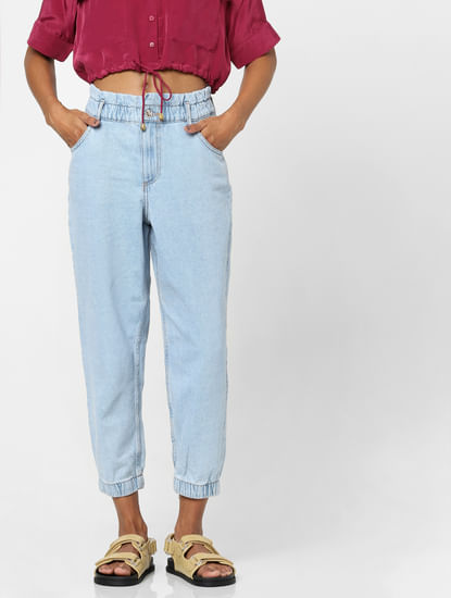 Blue High Waist Slouchy Fit Jeans