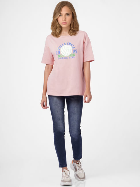 Pink Drop Shoulder T-shirt