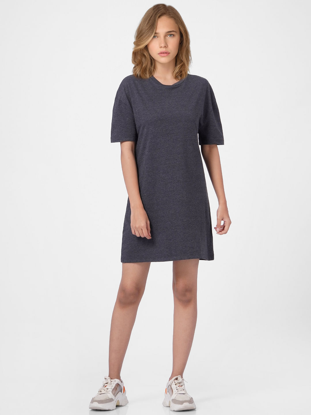 Plain grey cheap t shirt dress