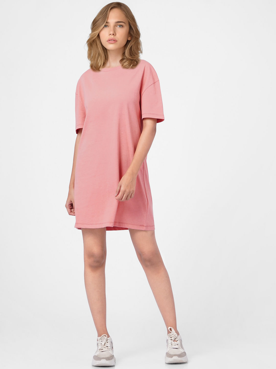 Hot pink best sale t shirt dress