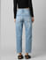 Blue High Rise Carrot Jeans