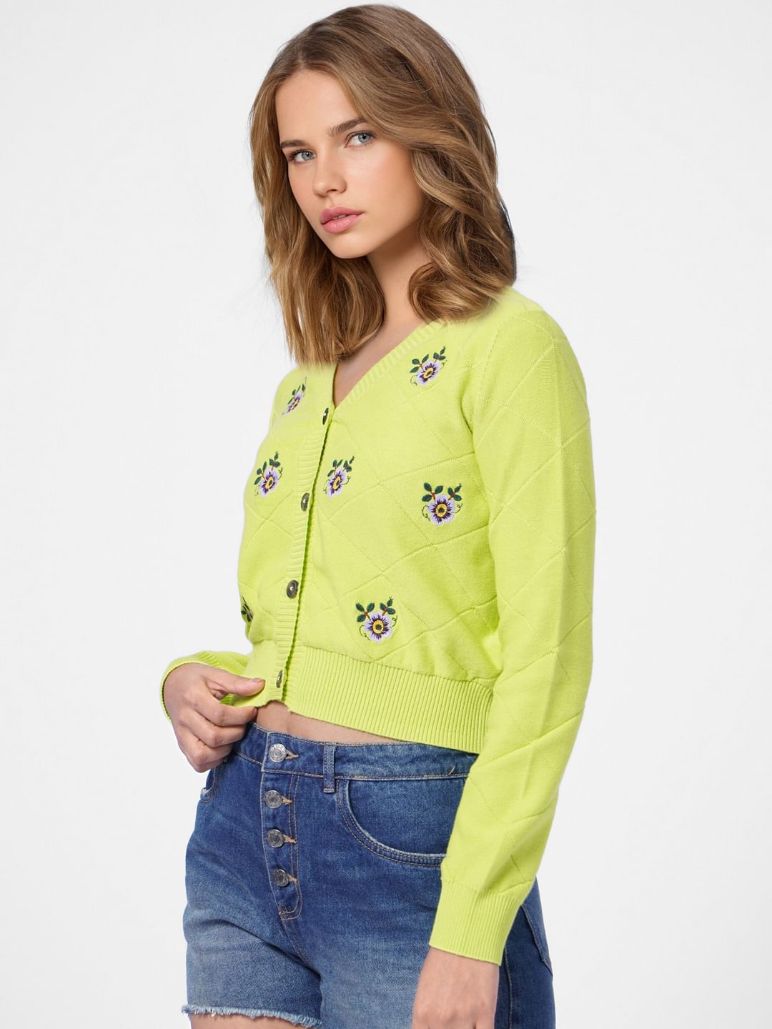 Lime green cardigans best sale