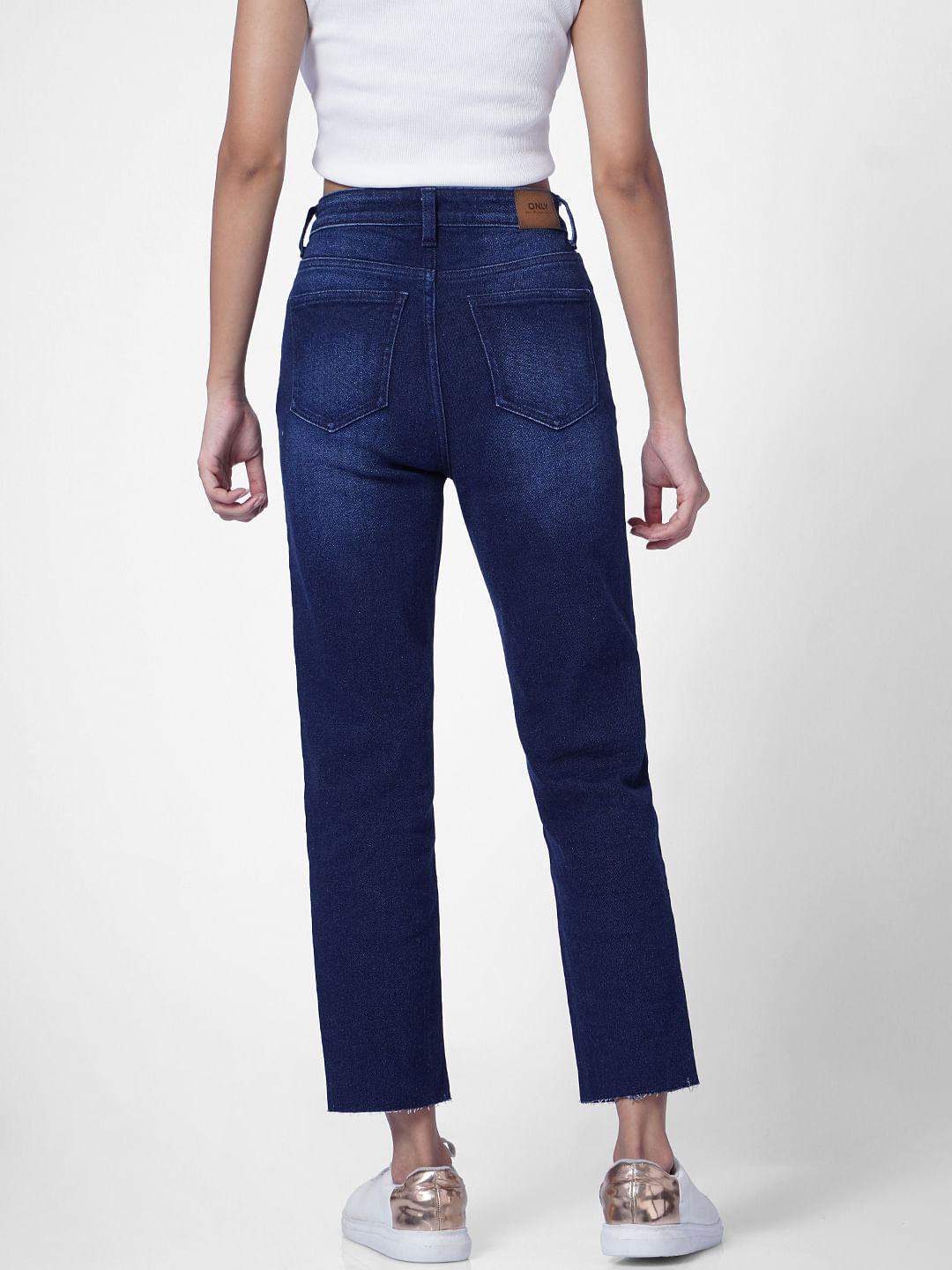 Raw edge straight deals leg jeans