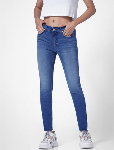 Blue Mid Rise Carmen Skinny Fit Jeans