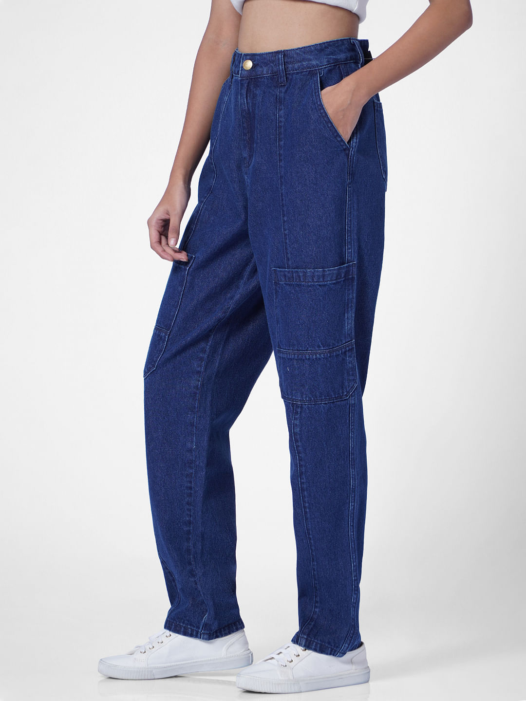 Buy Navy Blue Trousers & Pants for Women by Outryt Online | Ajio.com