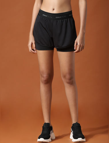 PLAY Black High Rise Double Layered Shorts
