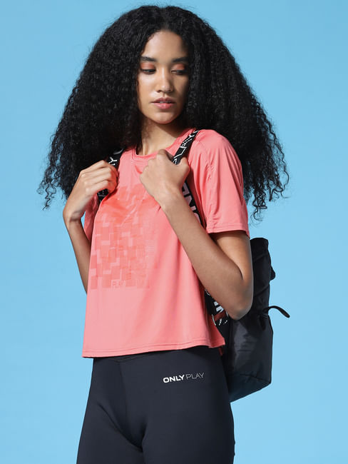 PLAY Coral Cropped Training T-shirt