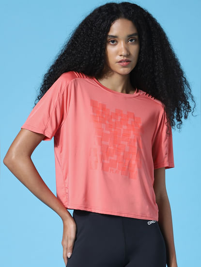 PLAY Coral Cropped Training T-shirt