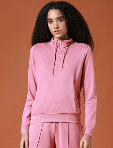 PLAY Pink High Neck Zip Co-ord Sweatshirt
