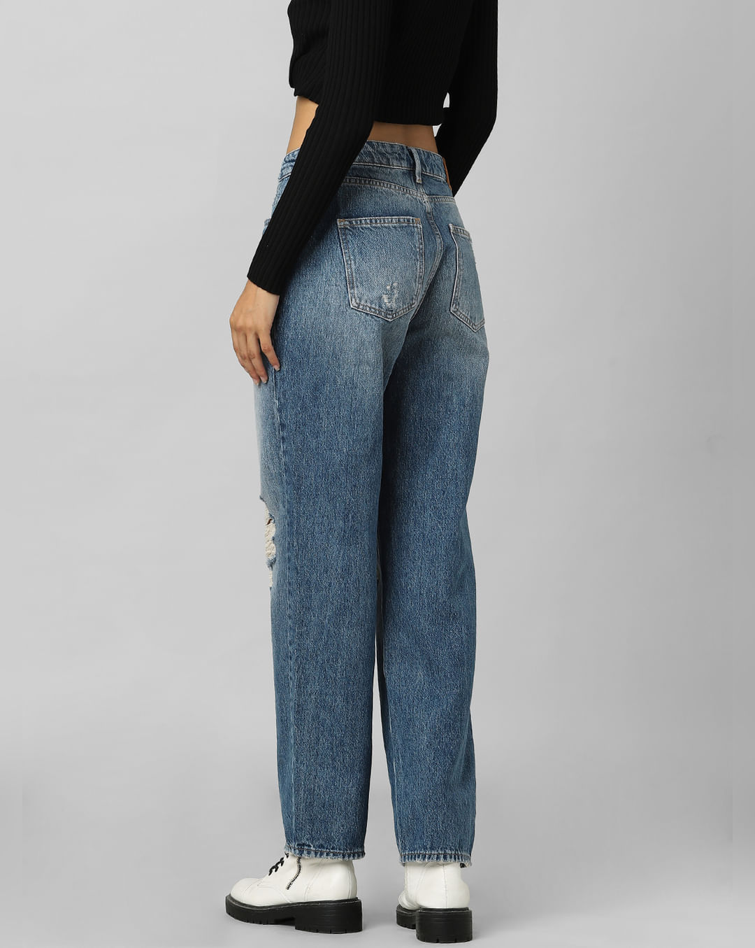 Embellished ribbed-jersey bootcut pants
