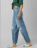 Blue High Rise Distressed Mom Jeans