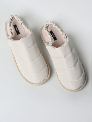 Beige Padded Home Slippers