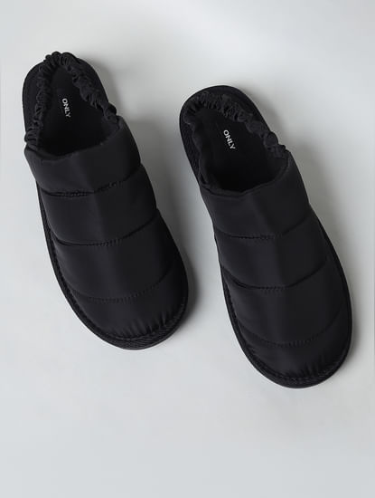 Black Padded Home Slippers