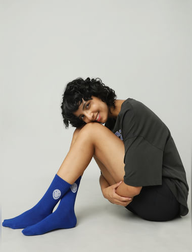 Blue Printed Socks