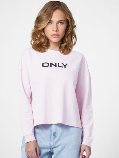 Pink Logo Print Sweatshirt