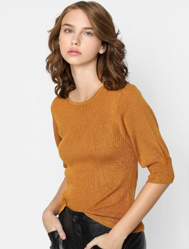 Brown Knit Pullover
