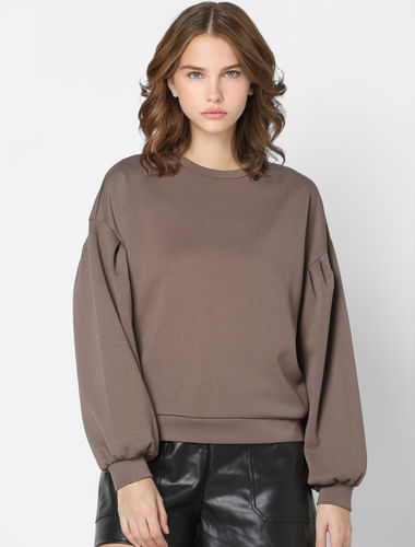Brown Drop Shoulder Sweatshirt