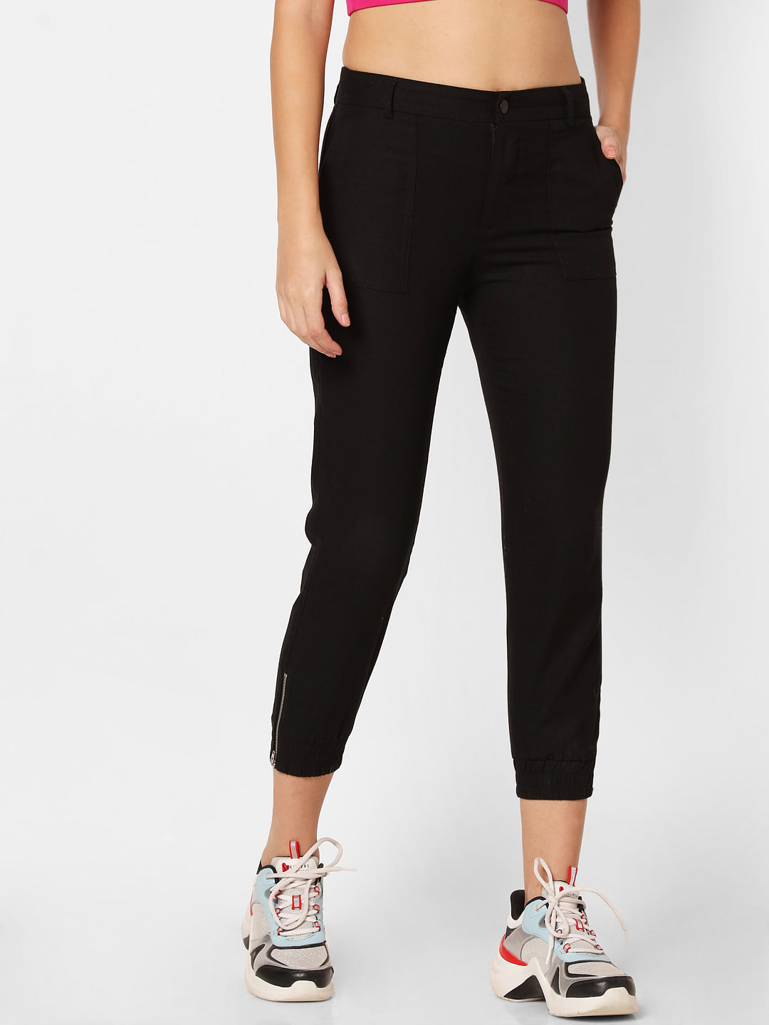 Jolger  High Waist Black Flare Pants Online India