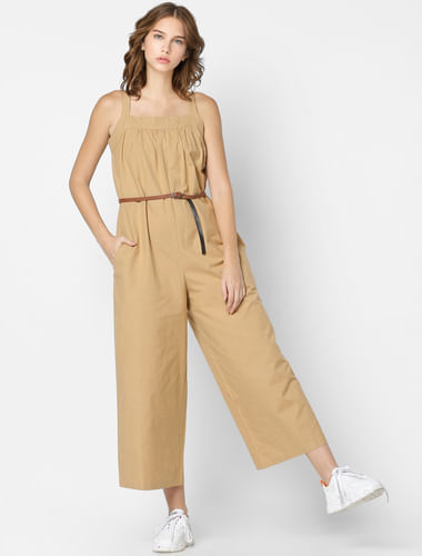 Beige Relaxed Jumpsuit