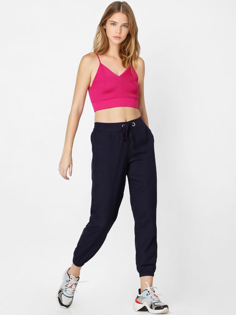 Blue Mid Rise Joggers