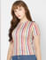 Pink Multicoloured Striped Top
