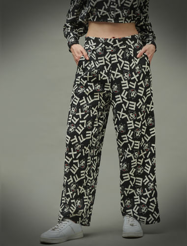 Only X Felix the Cat Black High Rise Crinkled Co-ord Pants