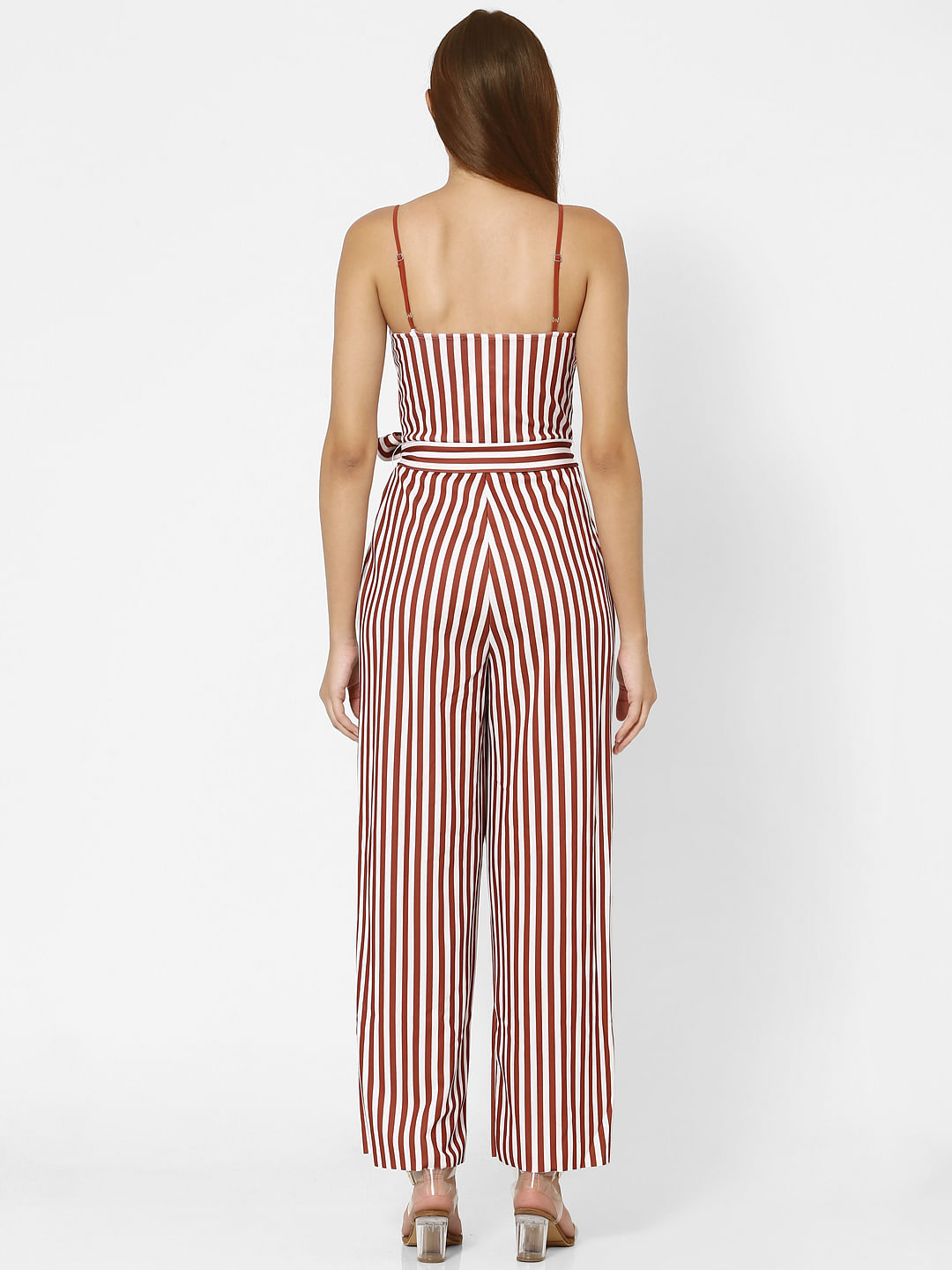 pink and brown jumpsuit