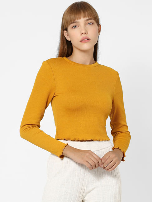 Yellow Jersey Cropped Top