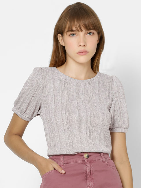 Light Pink Puff Sleeves Top