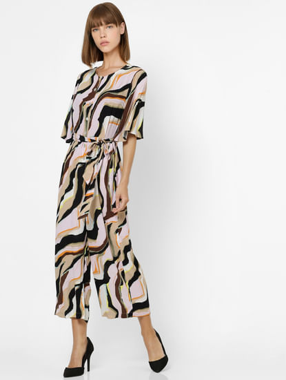 Multi-Coloured Abstract Print Jumpsuit