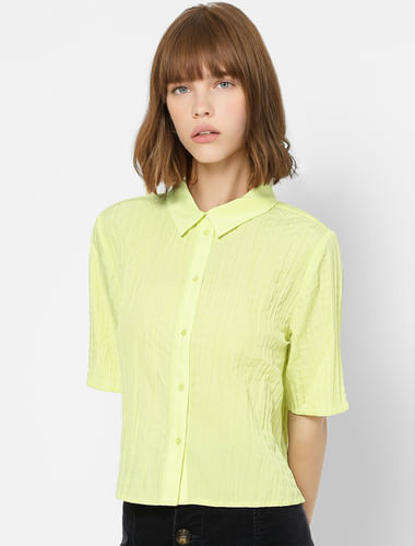 Green Textured Shirt