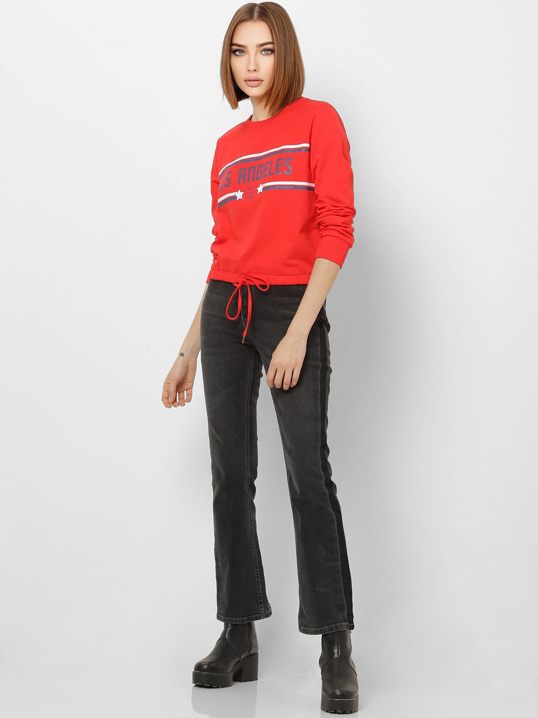 Front on sale tie sweatshirt