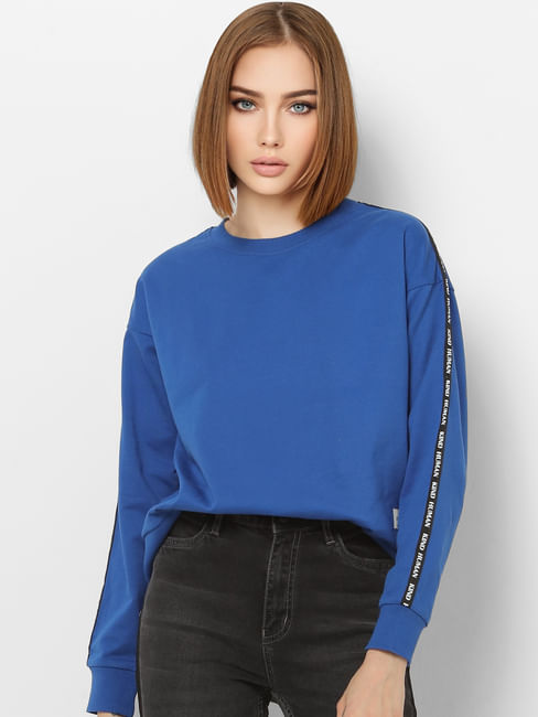 Blue Tape Detail Sweatshirt