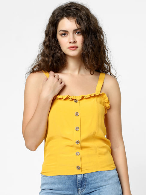 Yellow Buttoned Top