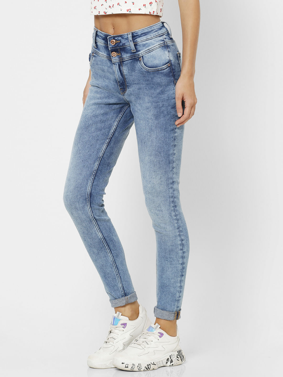 acid wash skinny jeans