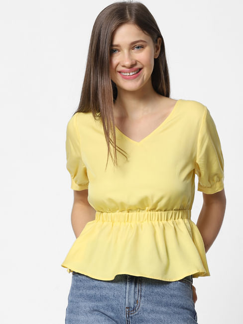 Yellow Back Cut-Out Top