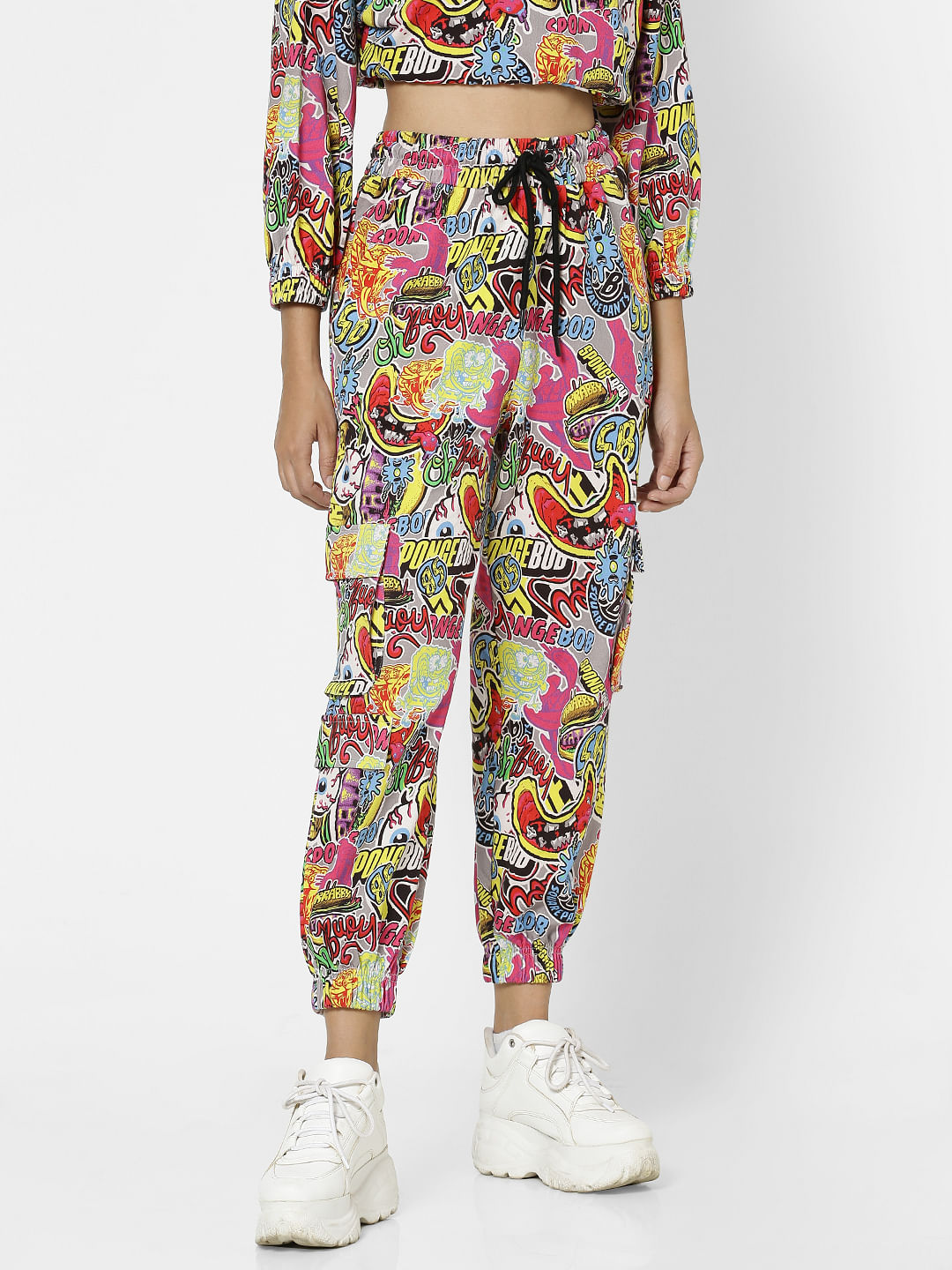multi coloured joggers