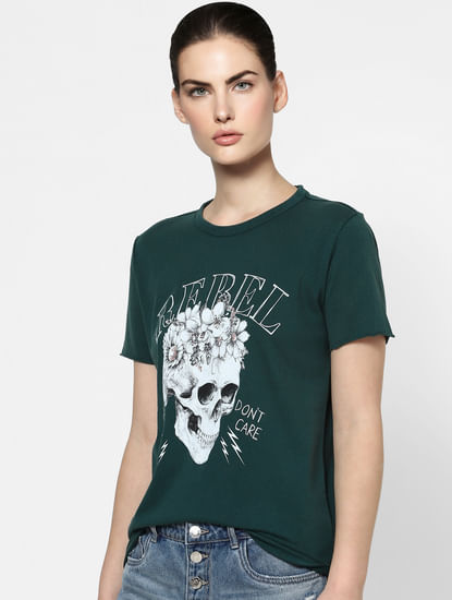 Green Graphic Print T-shirt