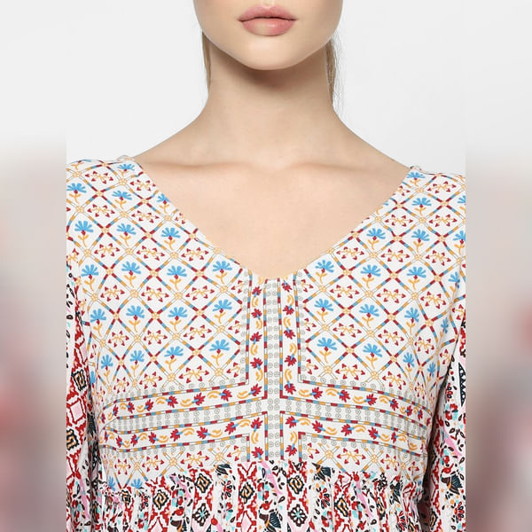 BESTSELLER CLOTHING Pink All Over Print Midi Dress