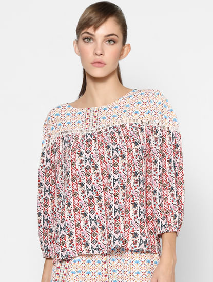 Light Pink All Over Print Top