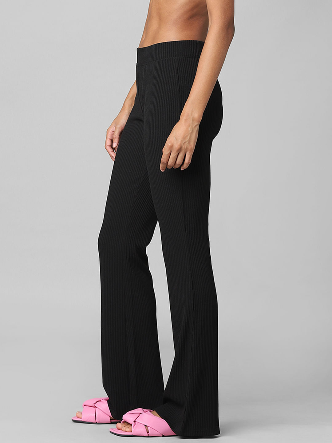 shop PANT Ribbed Flare Pants for women by Forever21