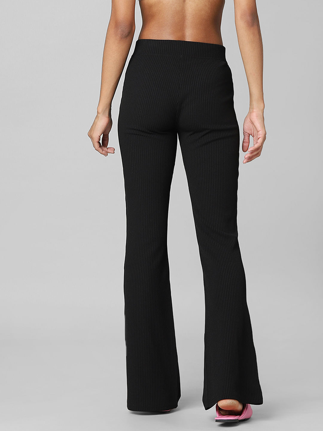 Shop Ribbed Knit Flare Pants for Women from latest collection at Forever 21   325847