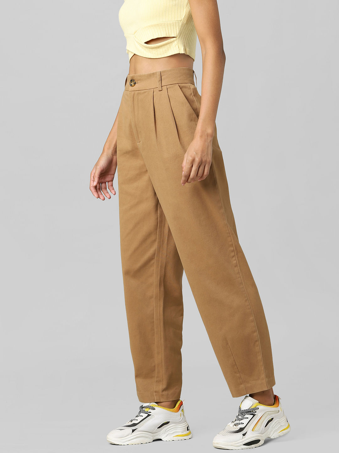 corduroy dark brown highwaisted trousers Womens Fashion Bottoms Other  Bottoms on Carousell