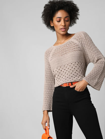 Brown Cut-Out Pullover